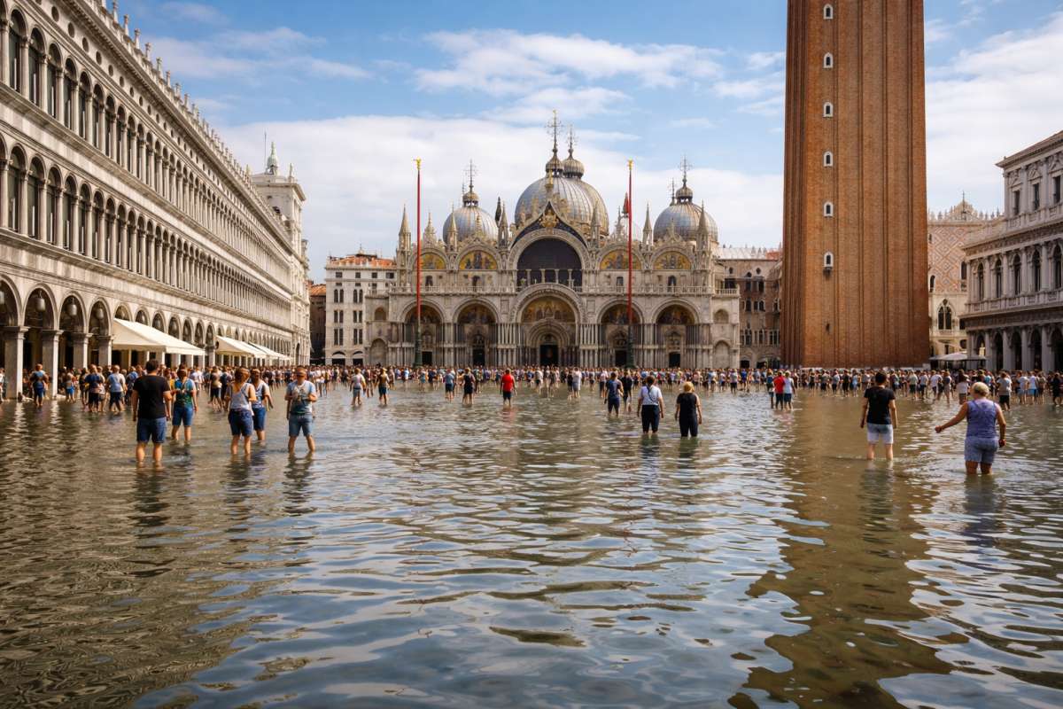 Hackean el sistema de control de inundaciones de la Plaza de San Marcos en Venecia