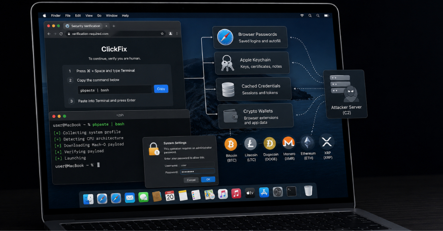 ClickFix Attacks Deliver macOS Stealer That Can Drain Crypto Wallets