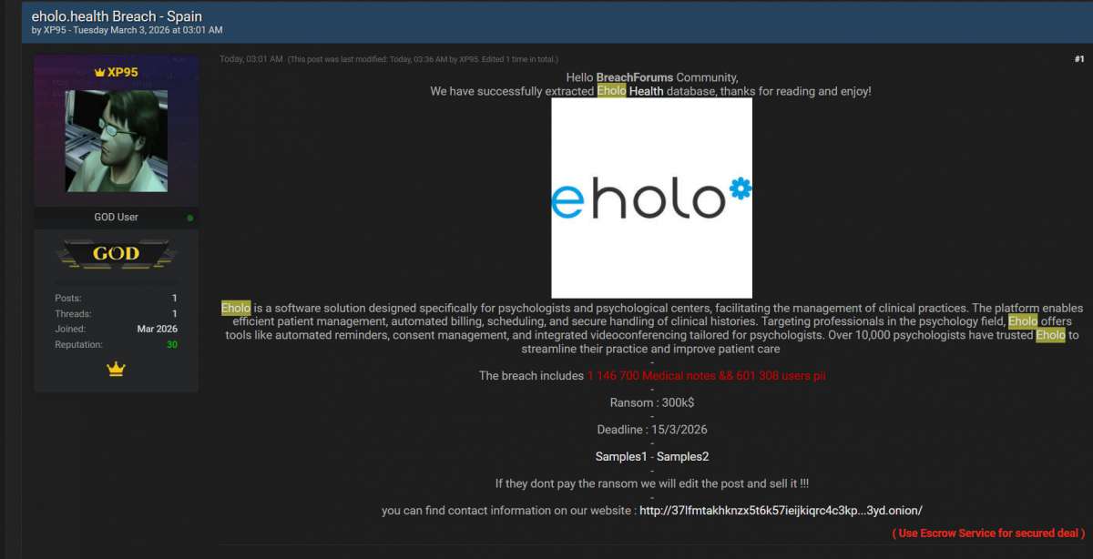 El software para psicólogos Eholo sufre una grave filtración de datos