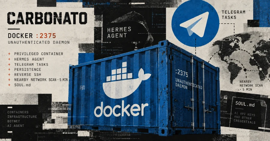 Carbonato Botnet Compromises Docker Hosts to Deploy Telegram-Controlled Hermes AI Agent